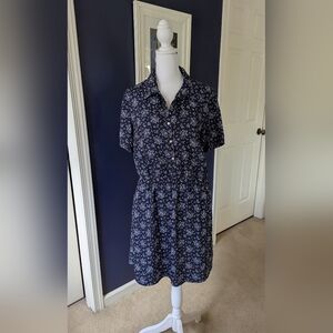 CK Calvin Klein Floral Navy Dress Size Medium